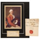 Petty (William, 1737-1805). Autograph Cover Signed, ‘Lansdown’, London, 23 November 1792