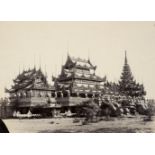 Burma. A pair of albumen print photographs of temples by Beato, c. 1870s