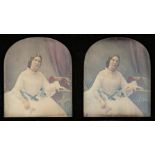 Claudet (Antoine François Jean, 1797-1867). A hand-tinted stereoscopic daguerreotype