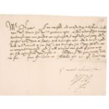 Devereux (Robert, 2nd earl of Essex, 1565–1601). Letter Signed, 1594
