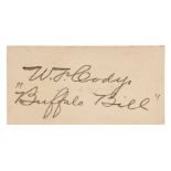 Cody (William Frederick, 1846-1917). Autograph signature, no date
