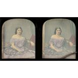 Claudet (Antoine François Jean, 1797-1867). A hand-tinted stereoscopic daguerreotype