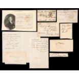 British Prime Ministers. A group of 10 autographs of British prime ministers, 1820s/1860s