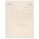 Kipling (Joseph Rudyard, 1865-1936). Typed Letter Signed, 'Rudyard Kipling', 22 August 1914