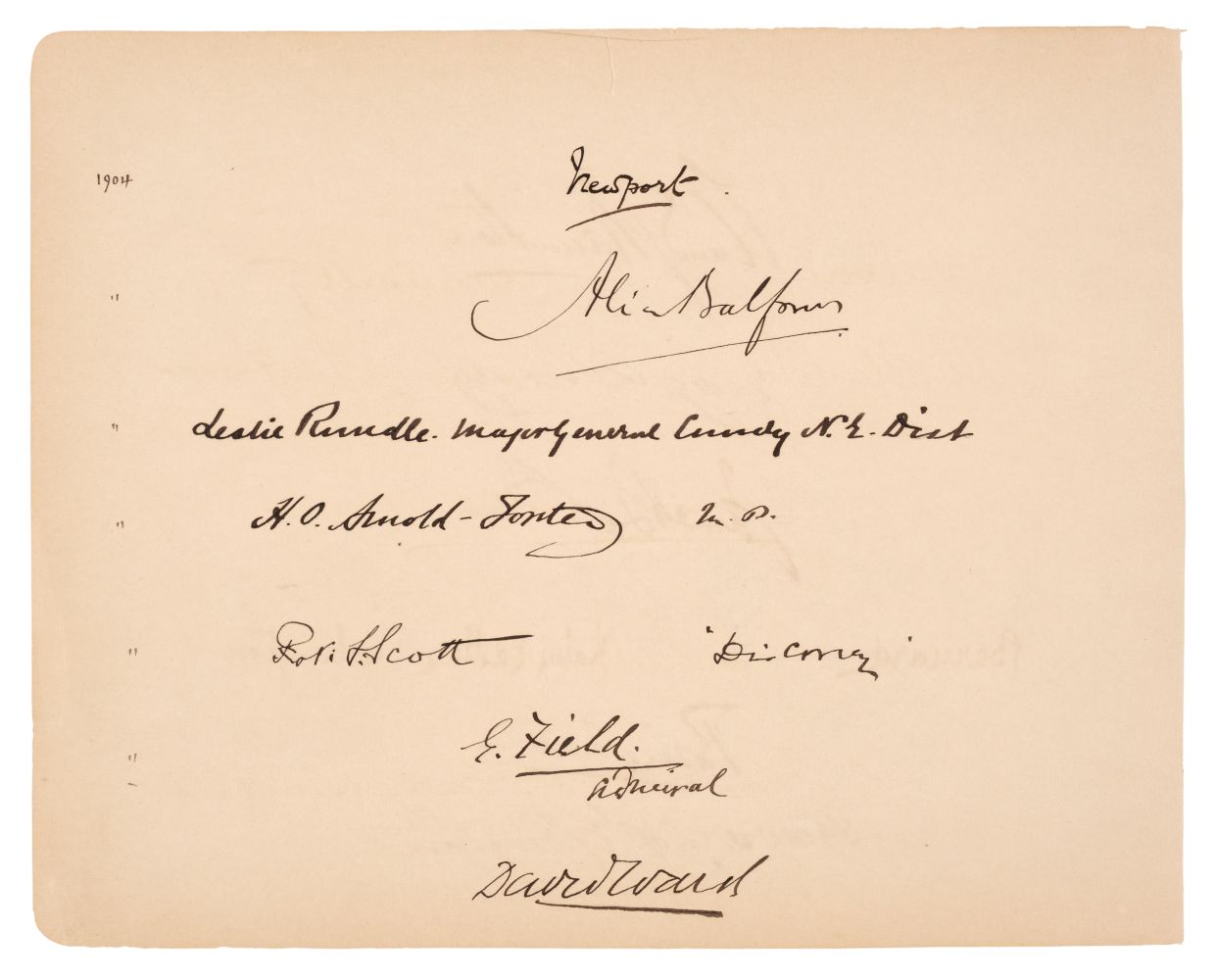 Scott (Robert Falcon, 1868-1912).Autograph Signature, ‘Robt. F Scott’/‘Discovery’’, [1904]