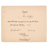 Scott (Robert Falcon, 1868-1912).Autograph Signature, ‘Robt. F Scott’/‘Discovery’’, [1904]