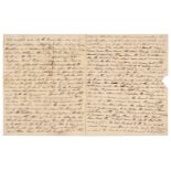 Waterloo. Autograph Letter Signed, ‘Lieutenant Joseph Greaves, 1st Dragoon Guards’, 13th July 1815