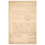 Fitzroy (Augustus, 1735-1811). Document Signed, ‘Grafton’, as Lord of the Treasury, 1767