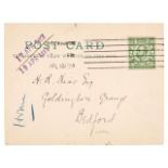 RMS Titanic. An Autograph Postcard Initialled, '(?)C.H.N.', Southampton, 16 April 1912