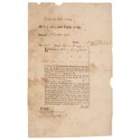 Pulteney (William, 1684-1764). Document Signed, ‘Bath’, 20 November 1752