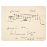 Musicians' Autographs. A group of 9 Autograph Musical Quotations Signed by various instrumentalists