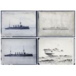 Warships. A collection of approximately 500 half-plate glass plate negatives of warships