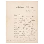 Barrie (James Matthew, 1860-1937). Autograph Letter Signed, 1912