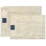 George III (1738-1820). Two Documents Signed, 'George R', St James's, 1799 & 1 February 1809