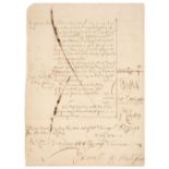 Walpole (Robert, 1676-1745). Document Signed, ‘R Walpole’, 1730
