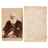 Wallace (Alfred Russel, 1823-1913). Autograph Letter Signed, 1882