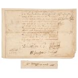 Fiennes (William, 1582-1662). Document Signed, ‘W. Say & Seale’, 1642