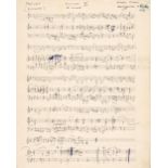 Milstein (Nathan, 1903-1992). An extremely rare and important Autograph Music Manuscript Signed