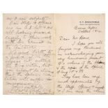 Worsley (Frank, 1872-1943). Autograph Letter Signed, 'Lieut F. Worsley RNR / (Commanding S.Y.