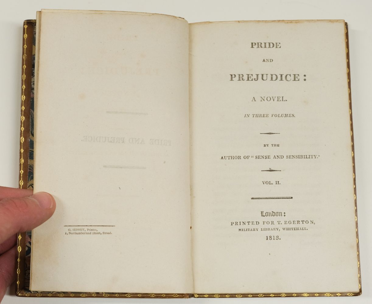 Austen, Jane. Pride and Prejudice: A Novel... 3 volumes, 1st edition, 1813 - Image 24 of 41