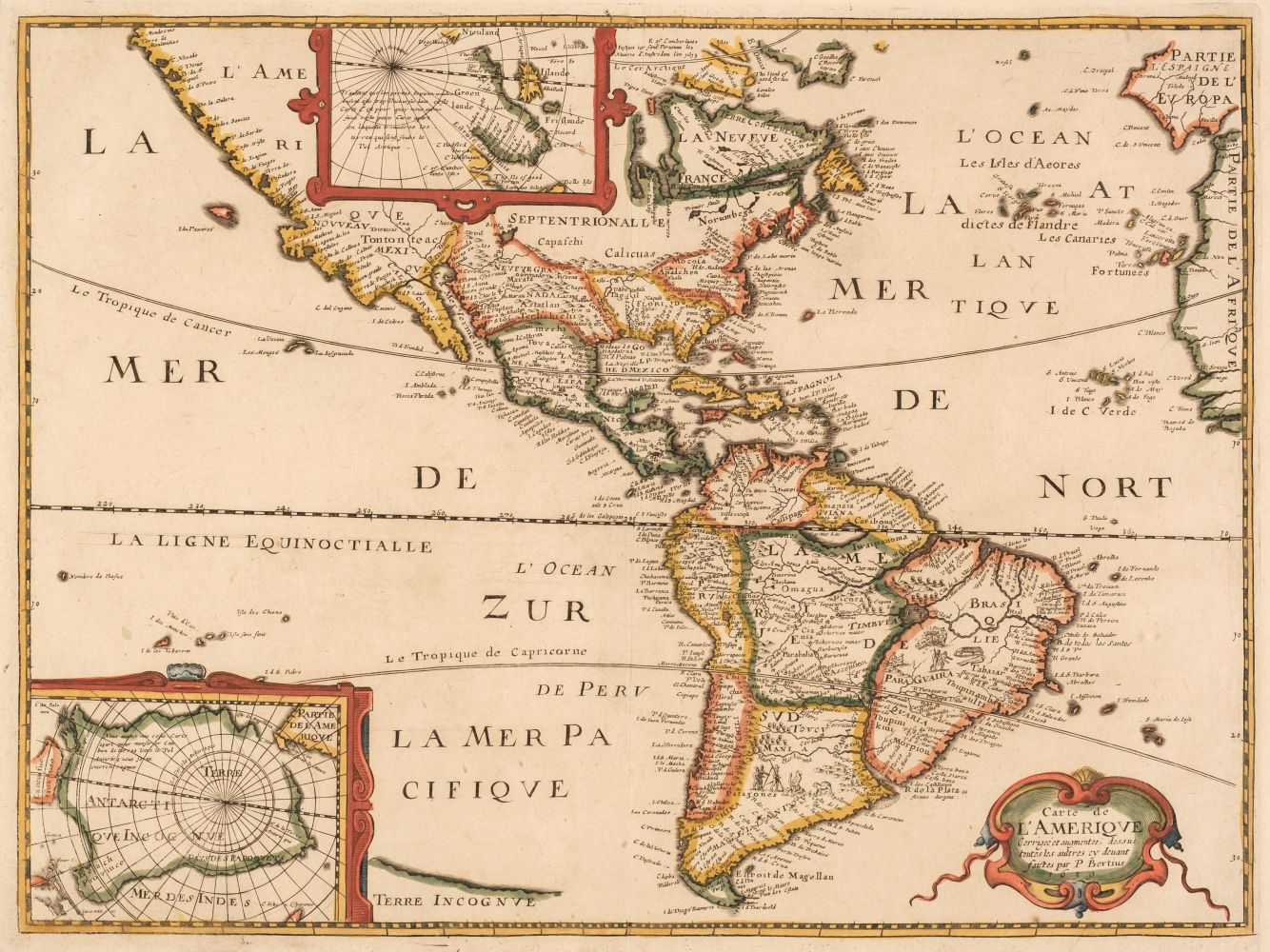 Americas. Bertius (Petrus), Carte de L'Amerique Corrigée et augmentee..., 1639