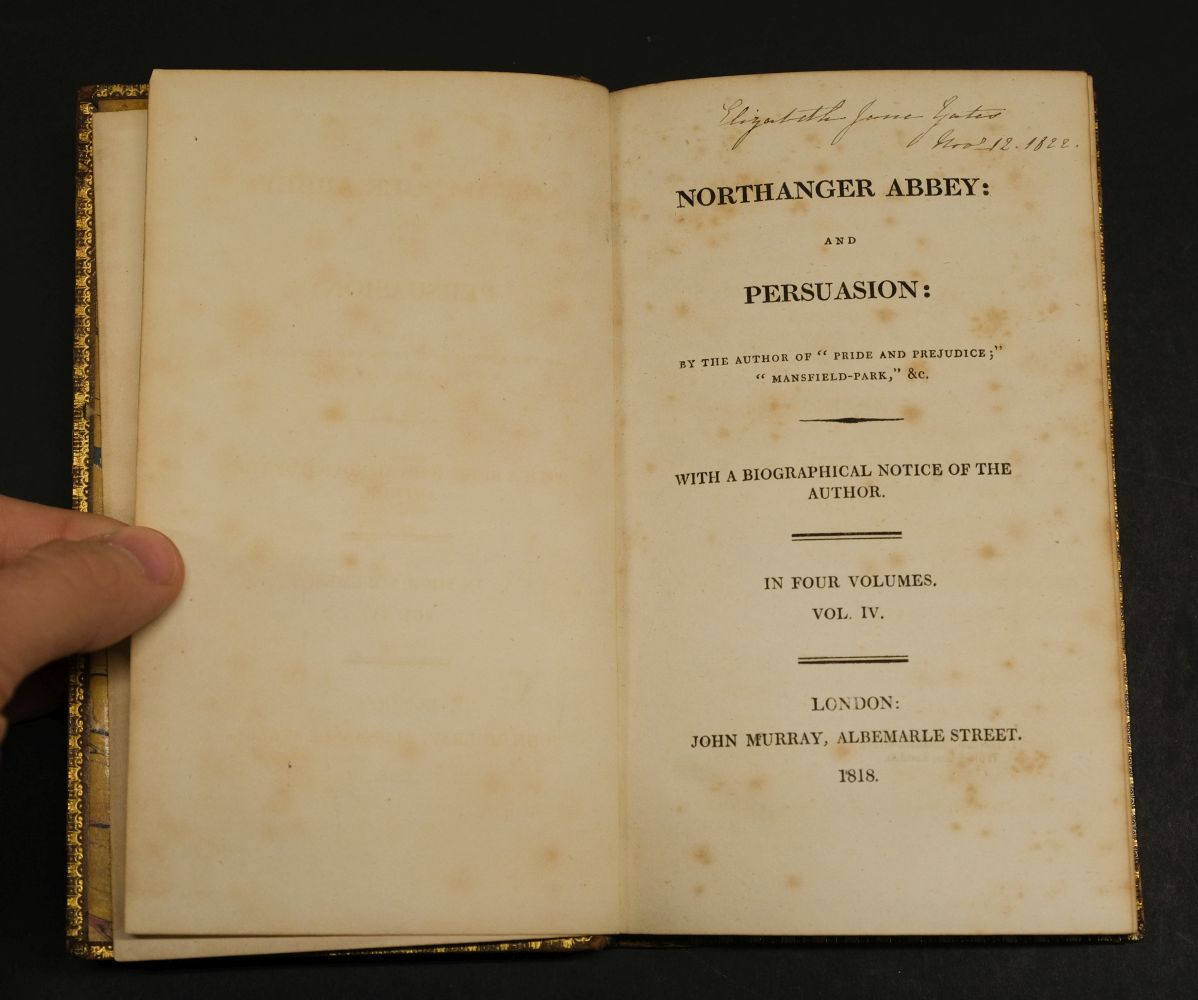 Austen, Jane. Northanger Abbey: and Persuasion. 4 volumes, 1st edition, John Murray, 1818 - Image 40 of 45