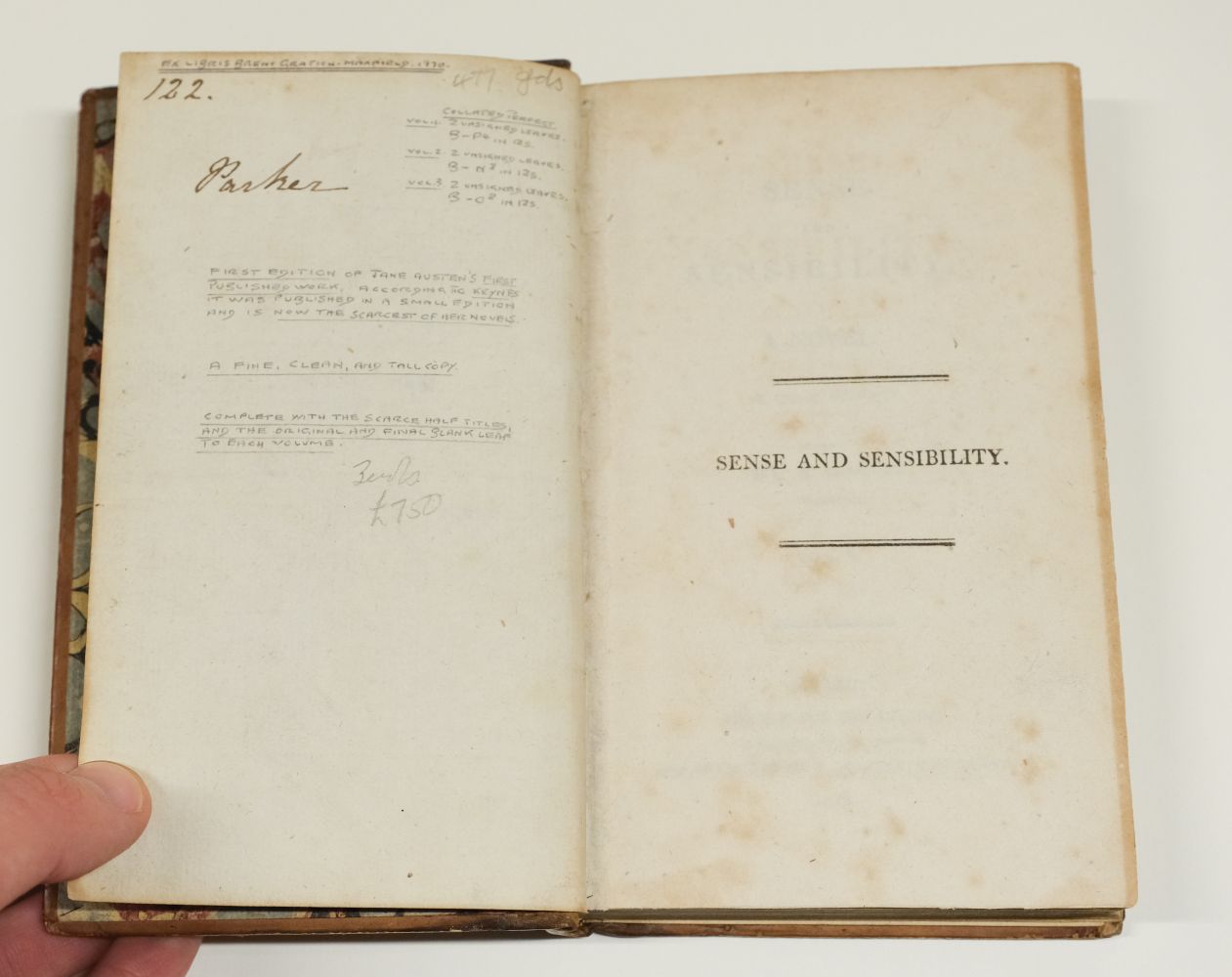 Austen, Jane. Sense and Sensibility: A Novel, 3 volumes, 1st edition, 1811 - Image 7 of 30