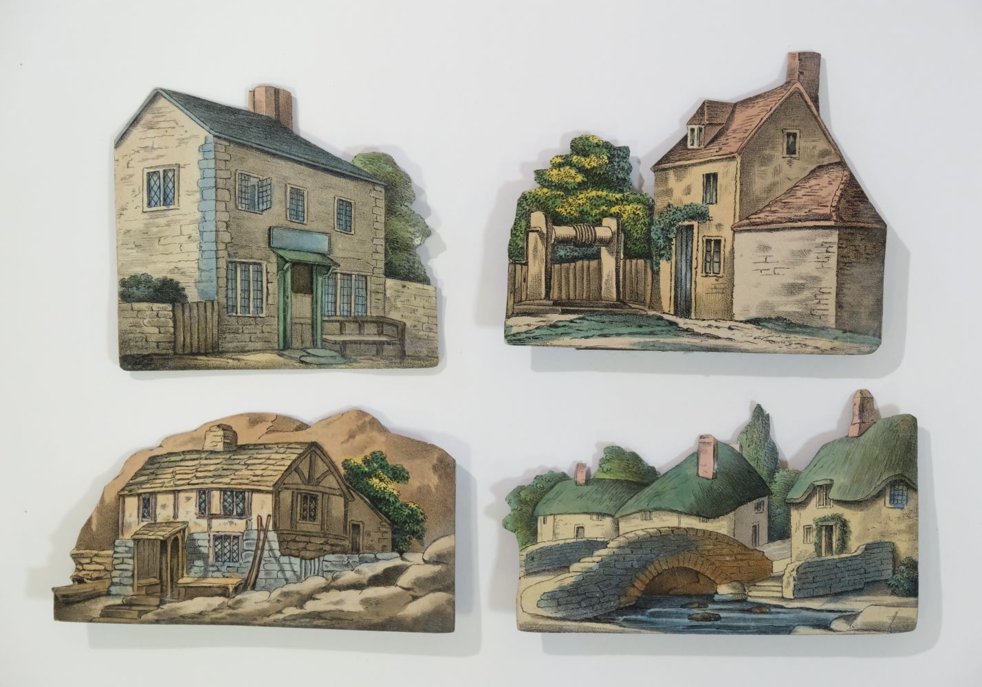 Miniature scenery. A collection of cut-out figures and 2 backdrops, circa 1870s - Image 2 of 7