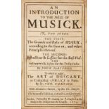 Playford (John). An Introduction to the Skill of Musick, 7th edition, 1674