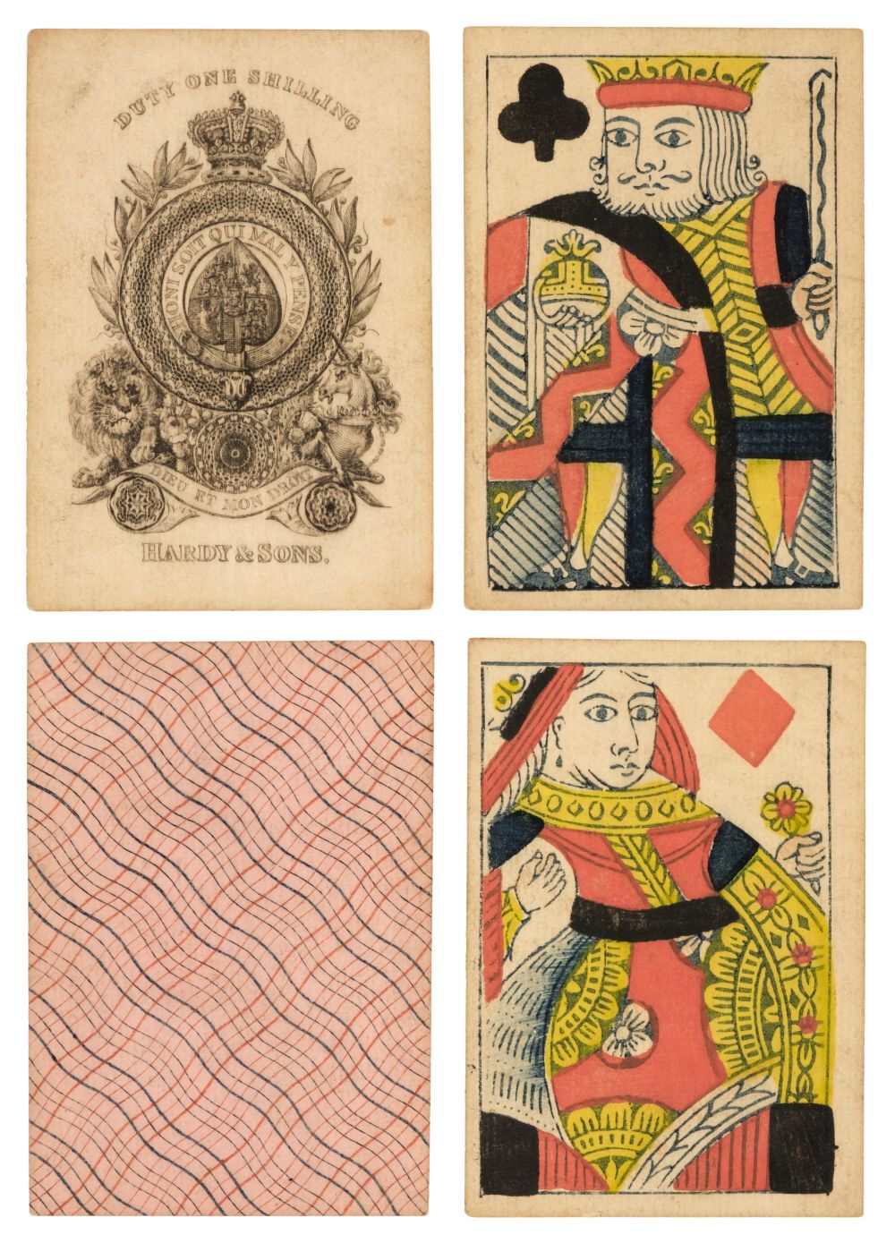 Hardy & Sons. A standard pack of English playing cards, 1829