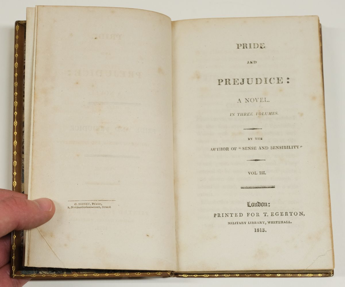 Austen, Jane. Pride and Prejudice: A Novel... 3 volumes, 1st edition, 1813 - Image 36 of 41