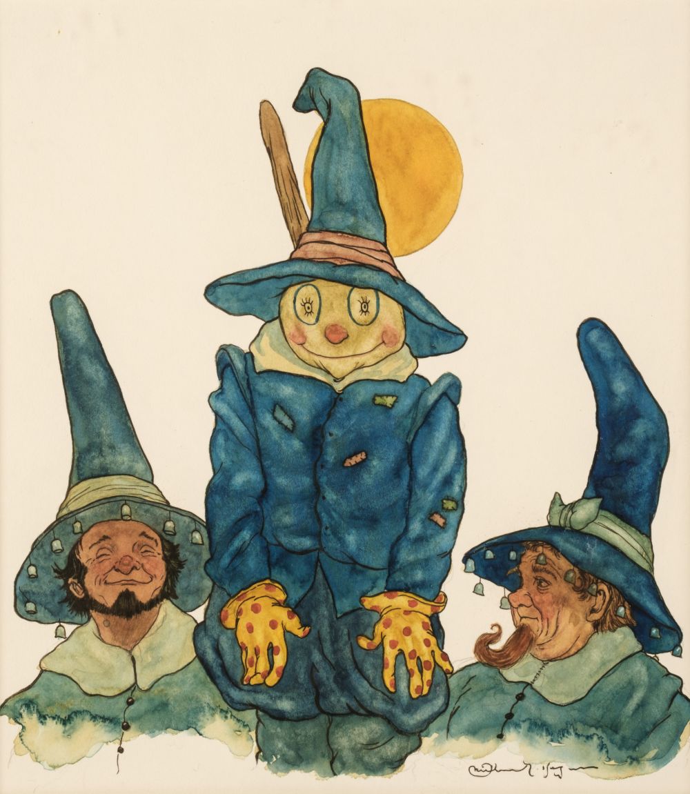 Hague (Michael, 1948). The Scarecrow and Two Munchkins