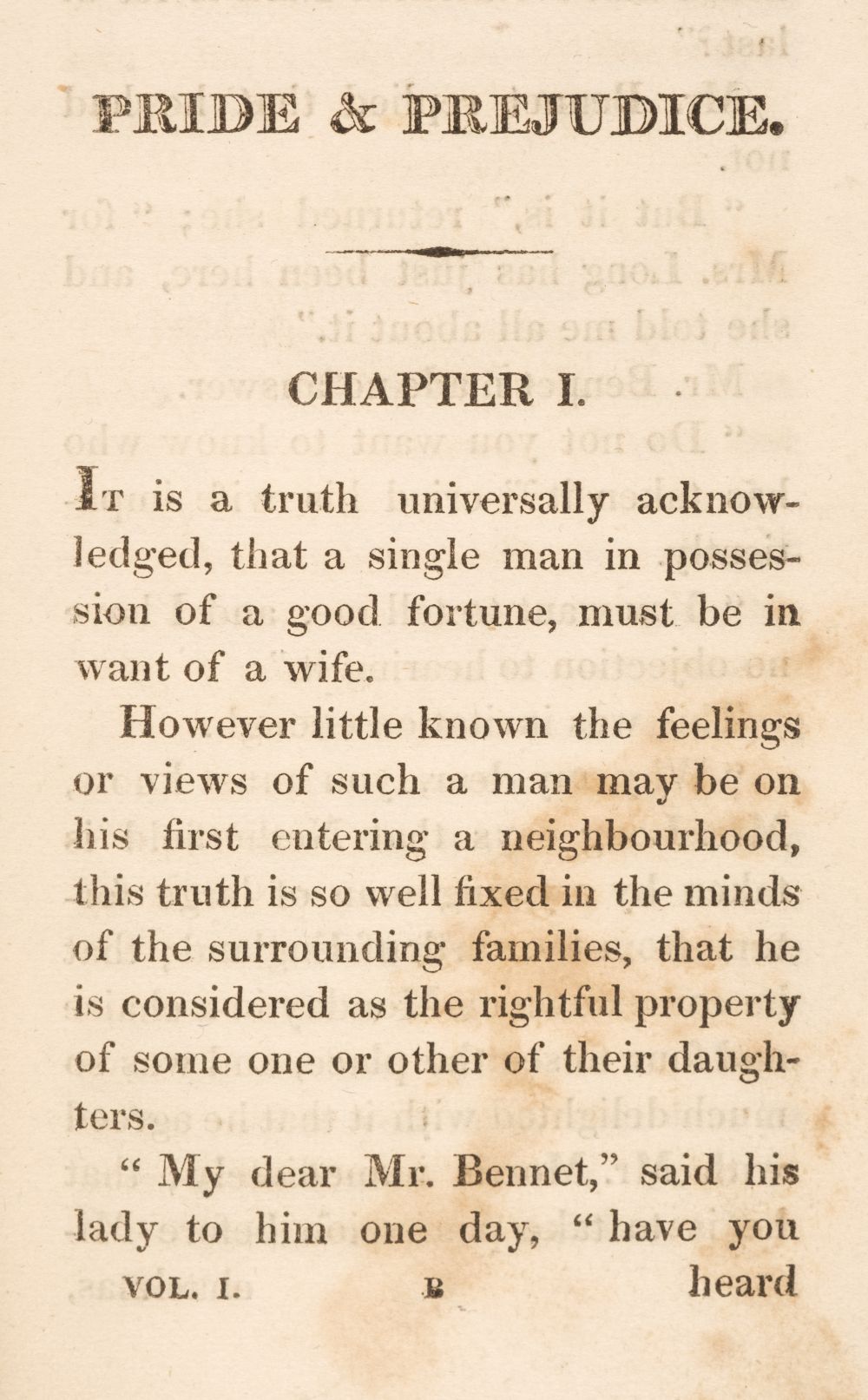 Austen, Jane. Pride and Prejudice: A Novel... 3 volumes, 1st edition, 1813 - Image 3 of 41