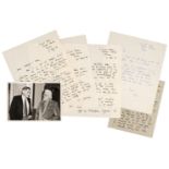 Hughes (Ted, 1930-1998). A group of 8 autograph manuscript letters to Alan Hancox, 1983-1992