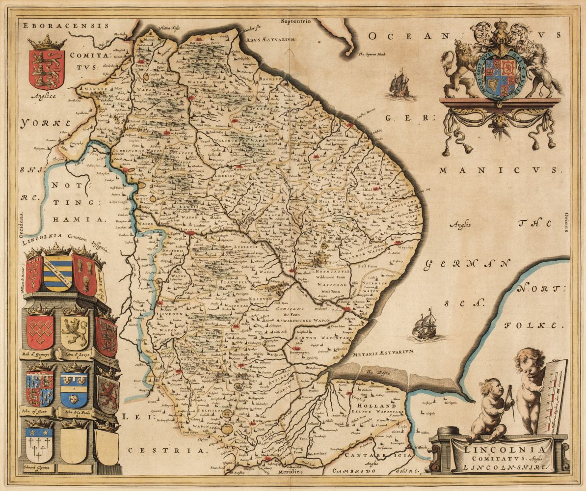 Lincolnshire. Blaeu (Johannes), Lincolnia Comitatus Anglis Lincoln-Shire, Amsterdam, circa 1645