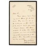 Doyle (Arthur Conan, 1859-1930). Autograph Letter Signed, 'Arthur Conan Doyle', 15 September 1906
