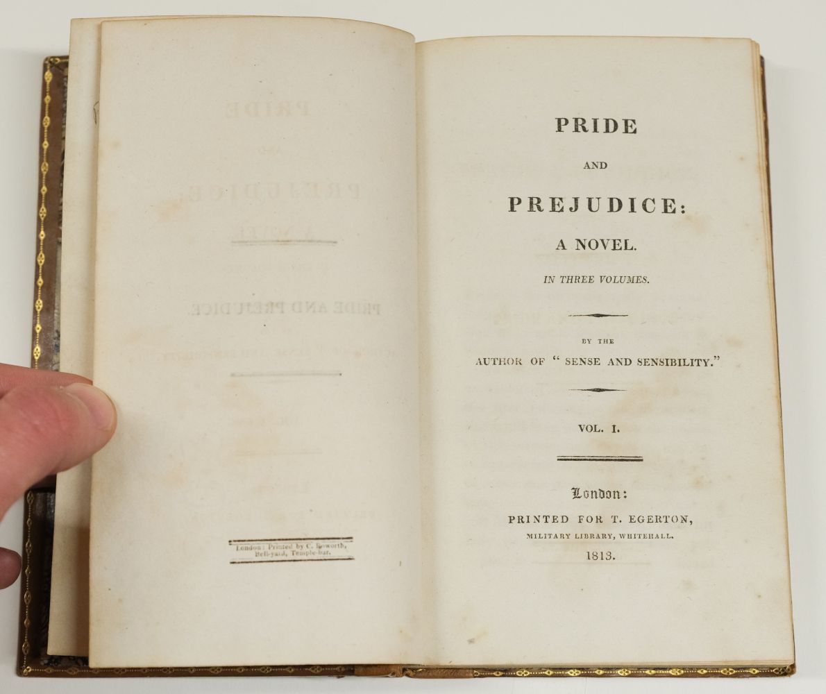 Austen, Jane. Pride and Prejudice: A Novel... 3 volumes, 1st edition, 1813 - Image 10 of 41