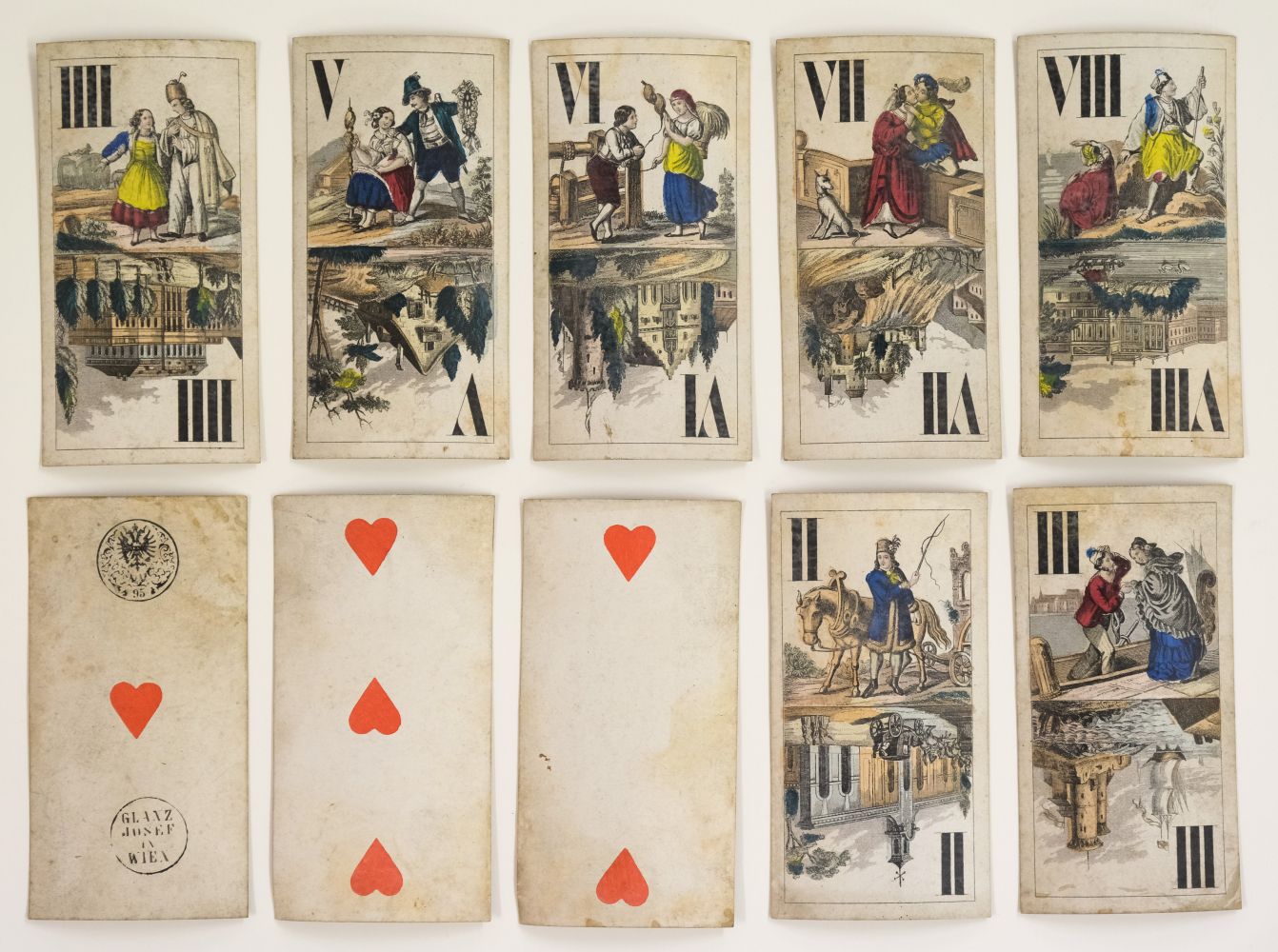 Austrian Tarock. A deck of monkey tarock cards, Vienna, Austria: Josef Glanz, circa 1870s - Image 4 of 8