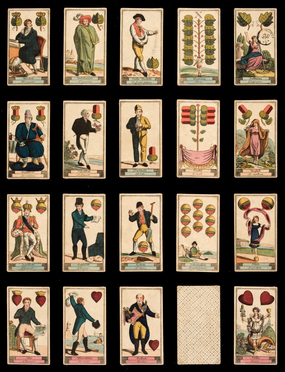 German playing cards. Orakelkarte [Oracle Cards], [Nürnberg: Johann Ernst Backofen], circa 1817