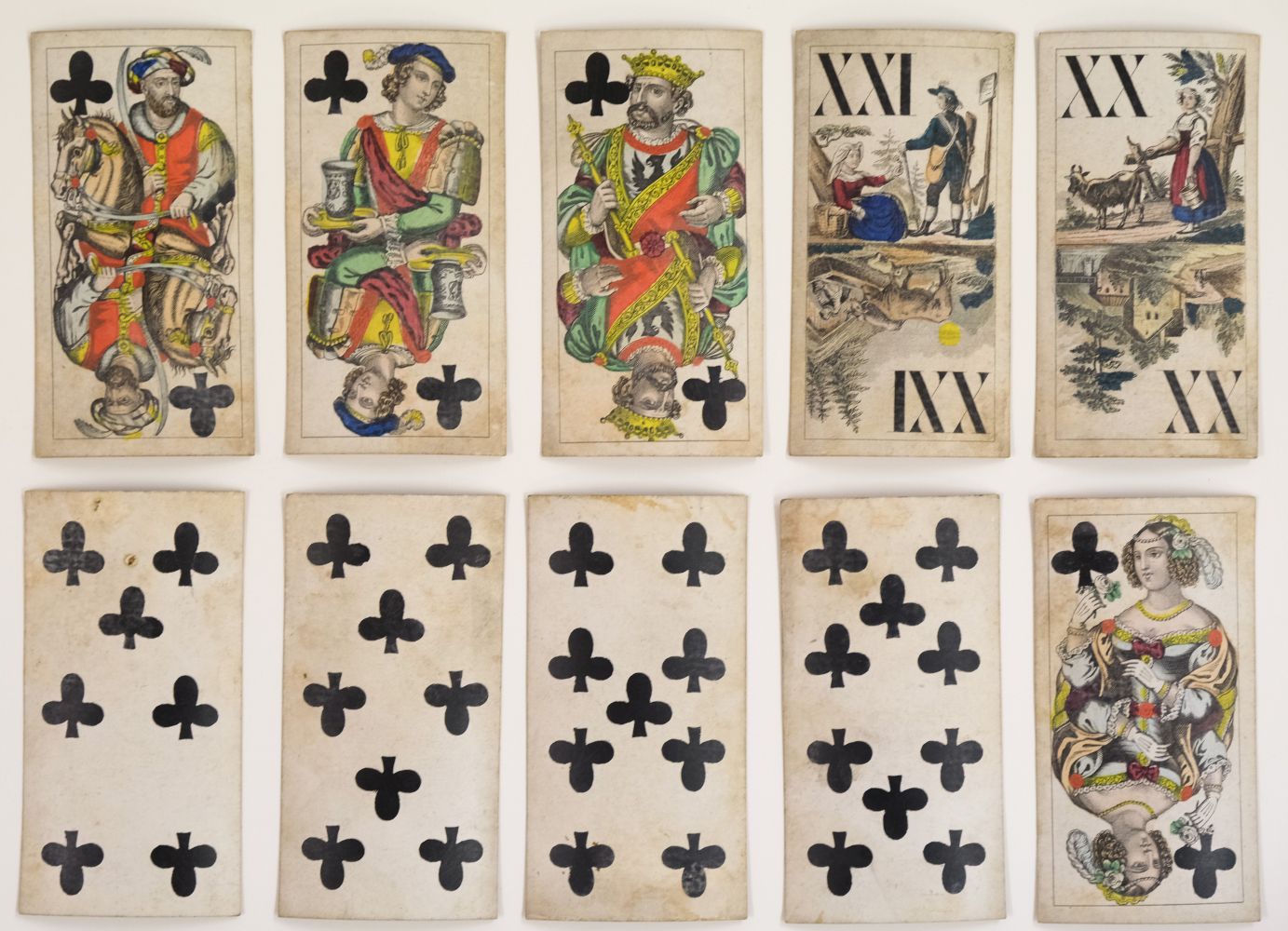 Austrian Tarock. A deck of monkey tarock cards, Vienna, Austria: Josef Glanz, circa 1870s - Image 7 of 8