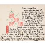 Plath (Sylvia). An autographed Christmas card to Alan and Nancy Jenkins, [December 1962]