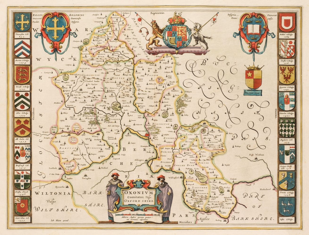 Oxfordshire. Blaeu (Johannes), Oxonium Comitatus vulgo Oxford Shire, Amsterdam, circa 1646