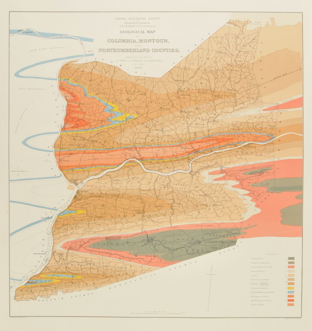 Second Geological Survey of Pennsylvania. 6 portfolios (complete), Harrisburg, 1885,