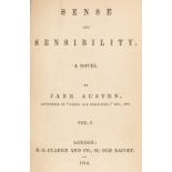 Austen (Jane). Sense and Sensibility, 2 volumes, London: H.G. Clarke & Co, 1844