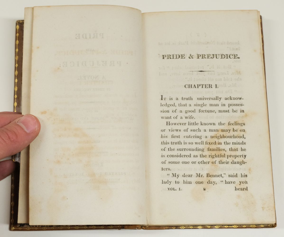 Austen, Jane. Pride and Prejudice: A Novel... 3 volumes, 1st edition, 1813 - Image 11 of 41