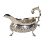 A GEORGE IV SILVER SAUCE BOAT