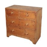 A VICTORIAN STRIPPED PINE CHEST OF DRAWERS