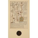 AN 18TH CENTURY ROAD MAP FROM CHIPPENHAM TO WELLS
