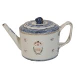 A CHINESE EXPORT ARMORIAL TEAPOT