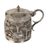 A VICTORIAN SILVER MUSTARD POT